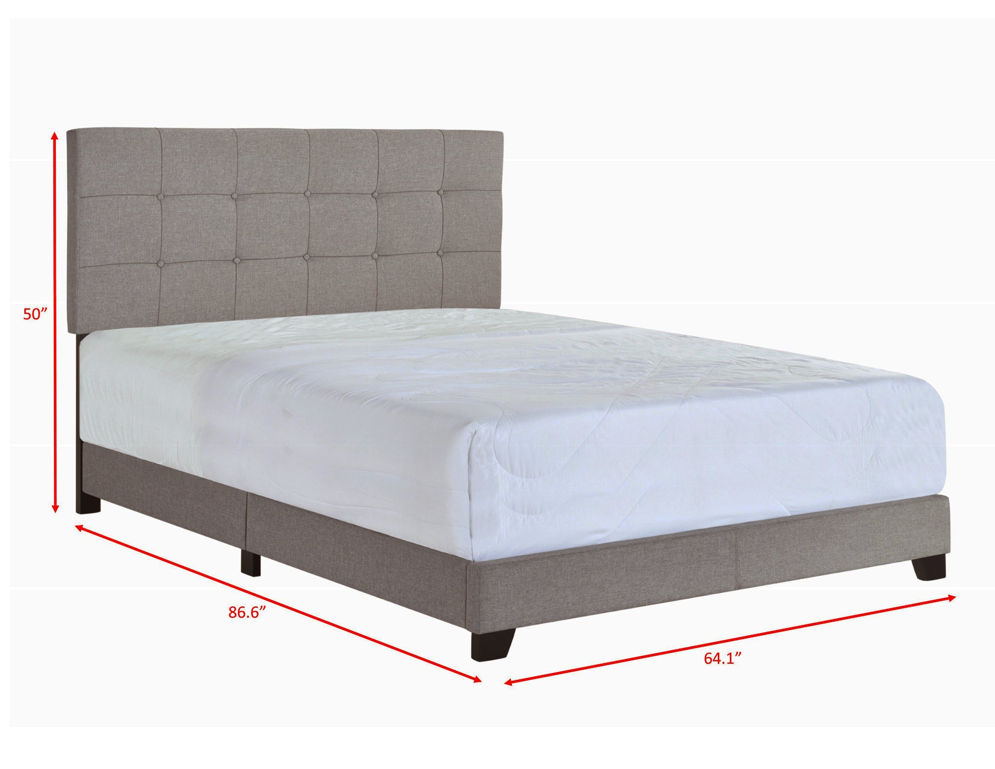 FLORENCE QUEEN BED - GREY