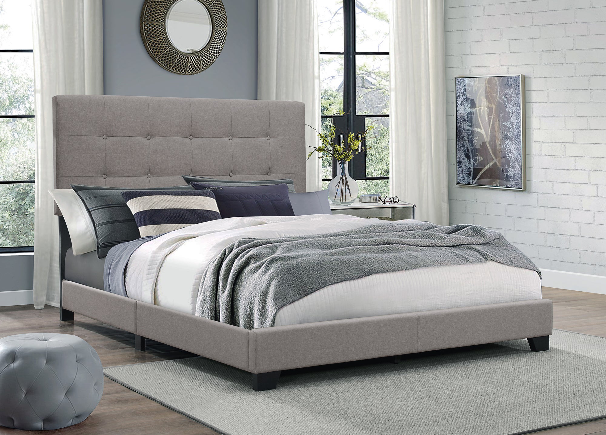 FLORENCE QUEEN BED - GREY