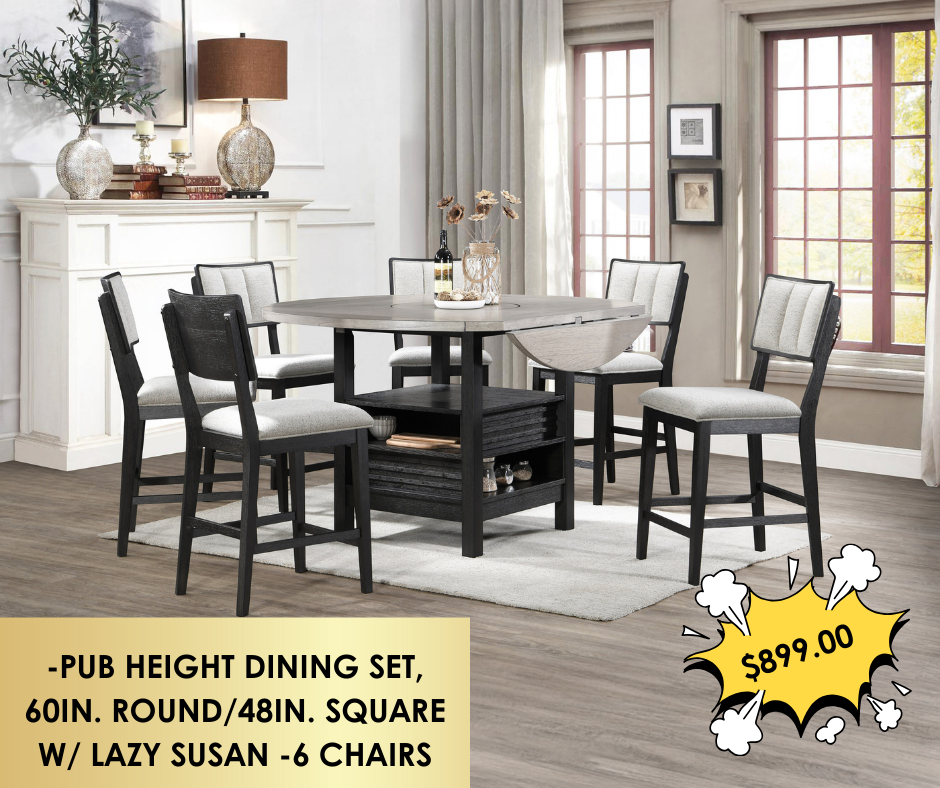 7PC CALVIN COUNTER HEIGHT TABLE SET