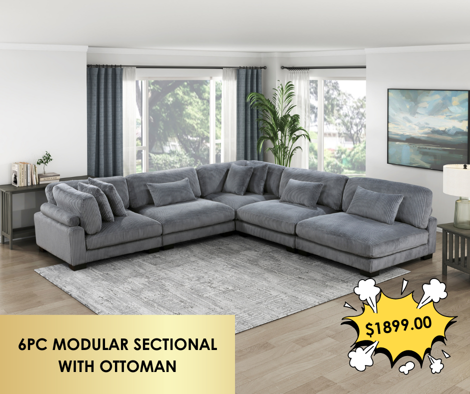 6PC MODULAR SECTIONAL WITH OTTOMAN