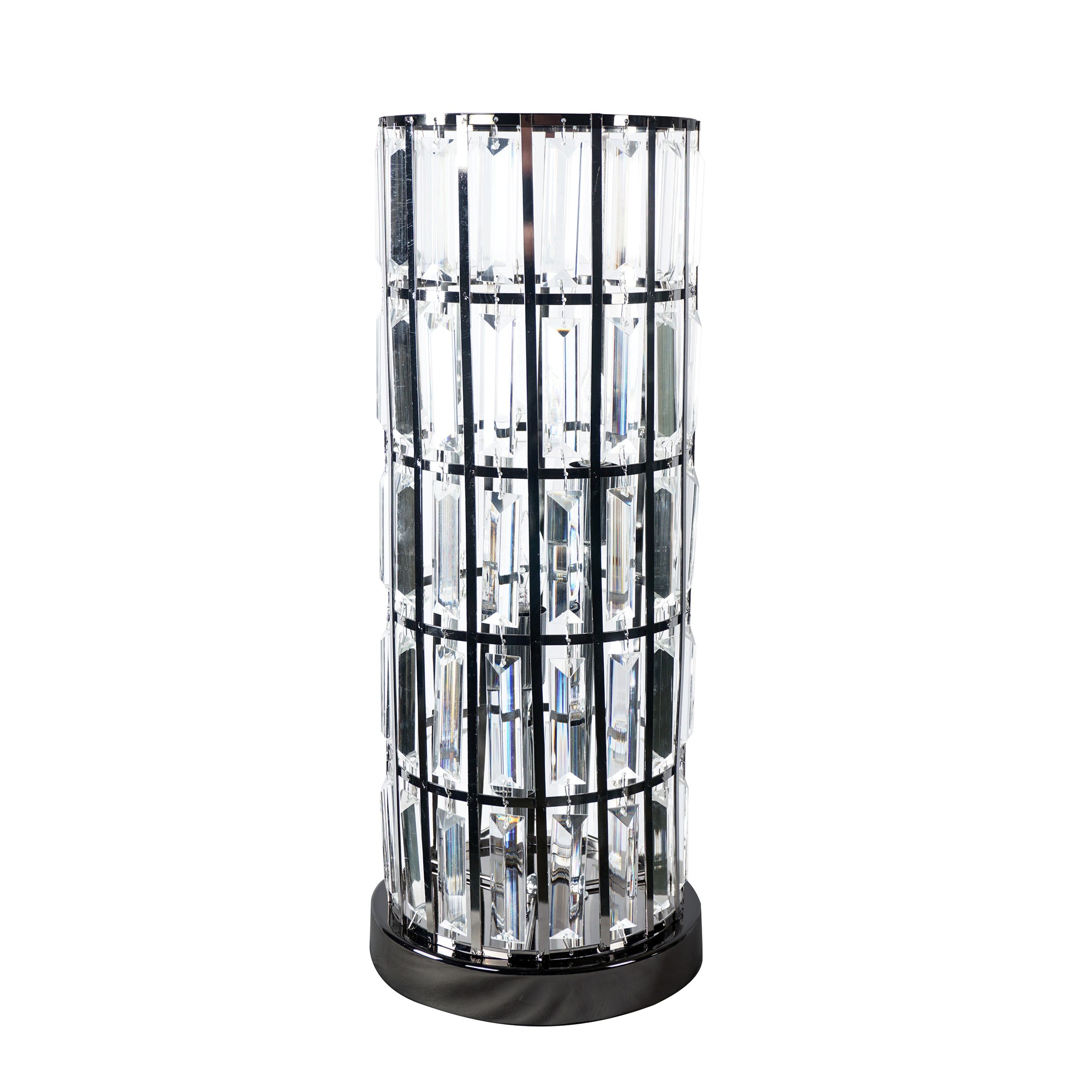 COLUMN TABLE LAMP BLACK NICKEL