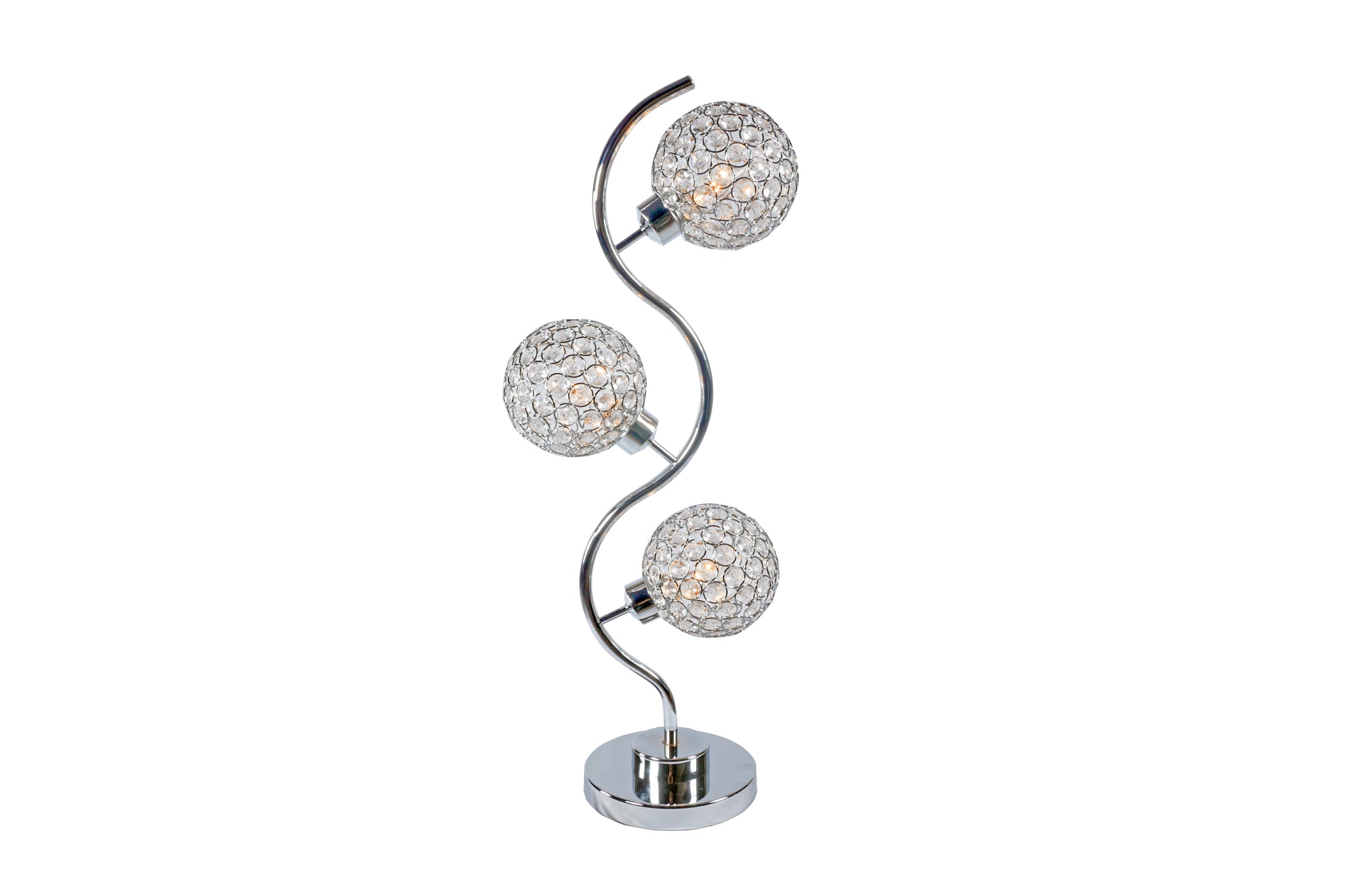 CRYSTAL 3 GLOBE TABLE LAMP