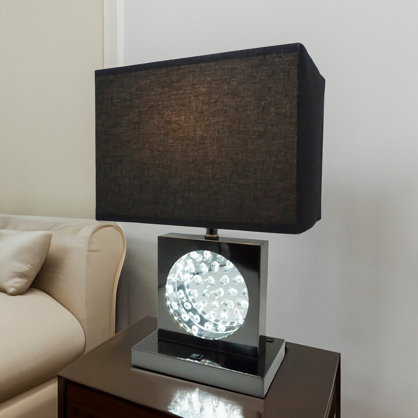 TABLE LAMP BLACK NICKEL - LED ACCENT