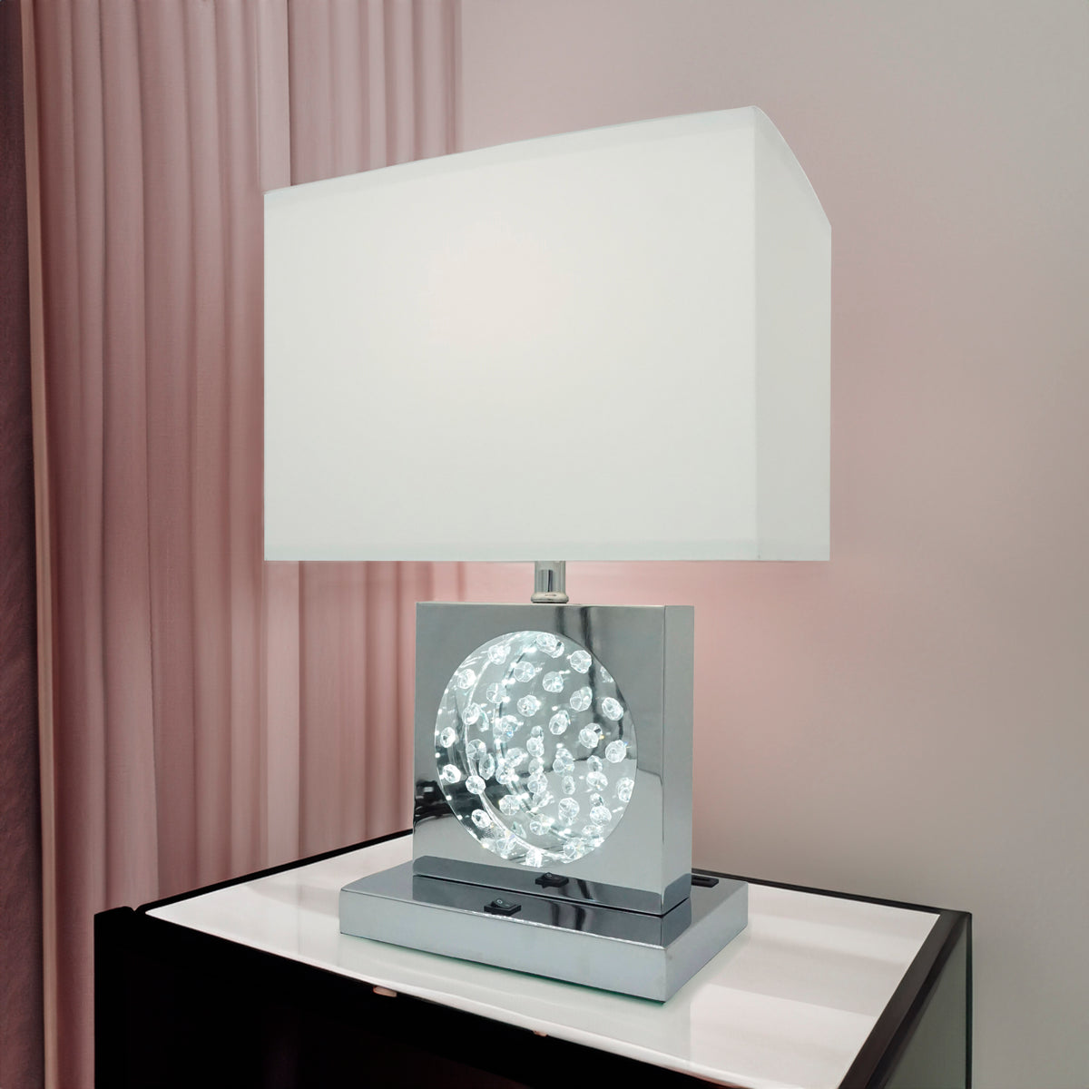 TABLE LAMP CHROME - LED ACCENT