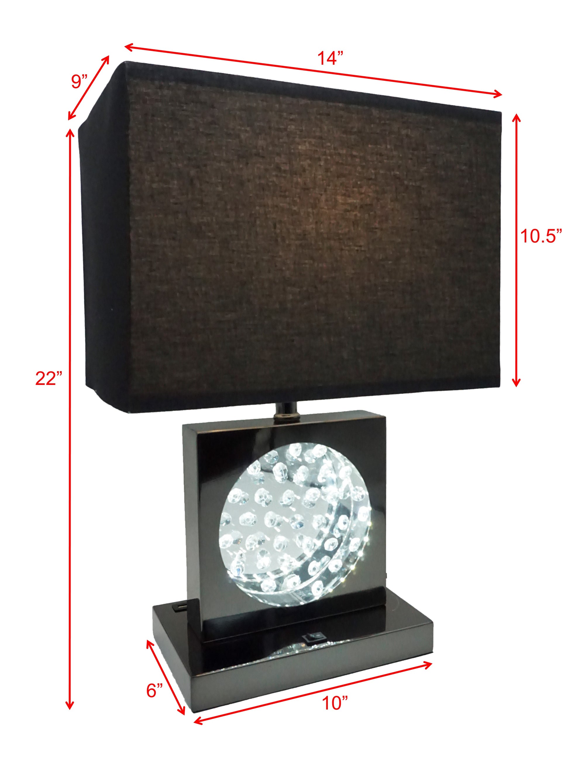 TABLE LAMP BLACK NICKEL - LED ACCENT