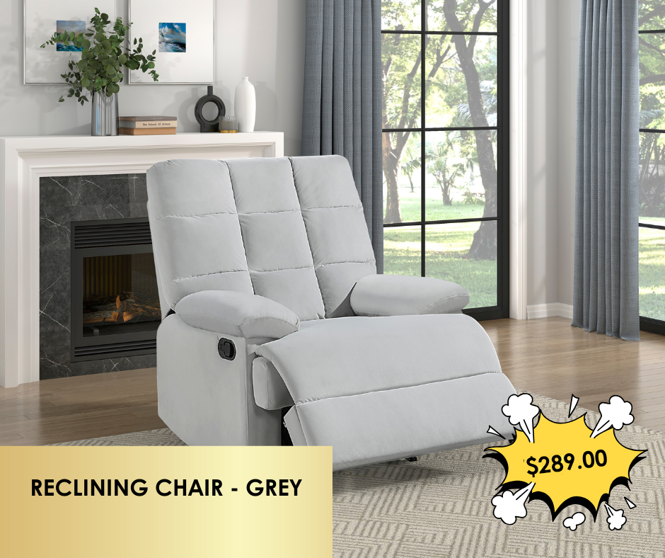 RECLININING CHAIR - LIGHT GREY