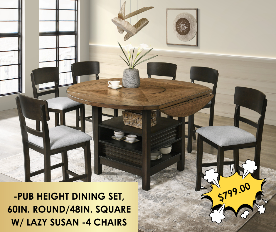 5PC OAKLY COUNTER HEIGHT TABLE SET