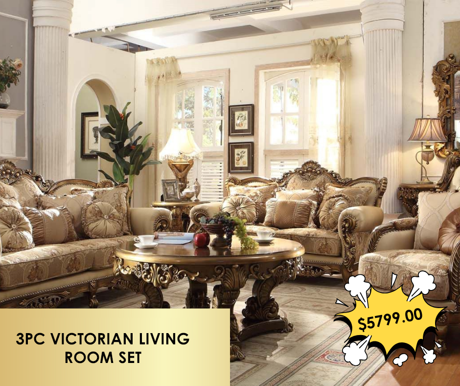 3PC VICTORIAN LIVING ROOM SET