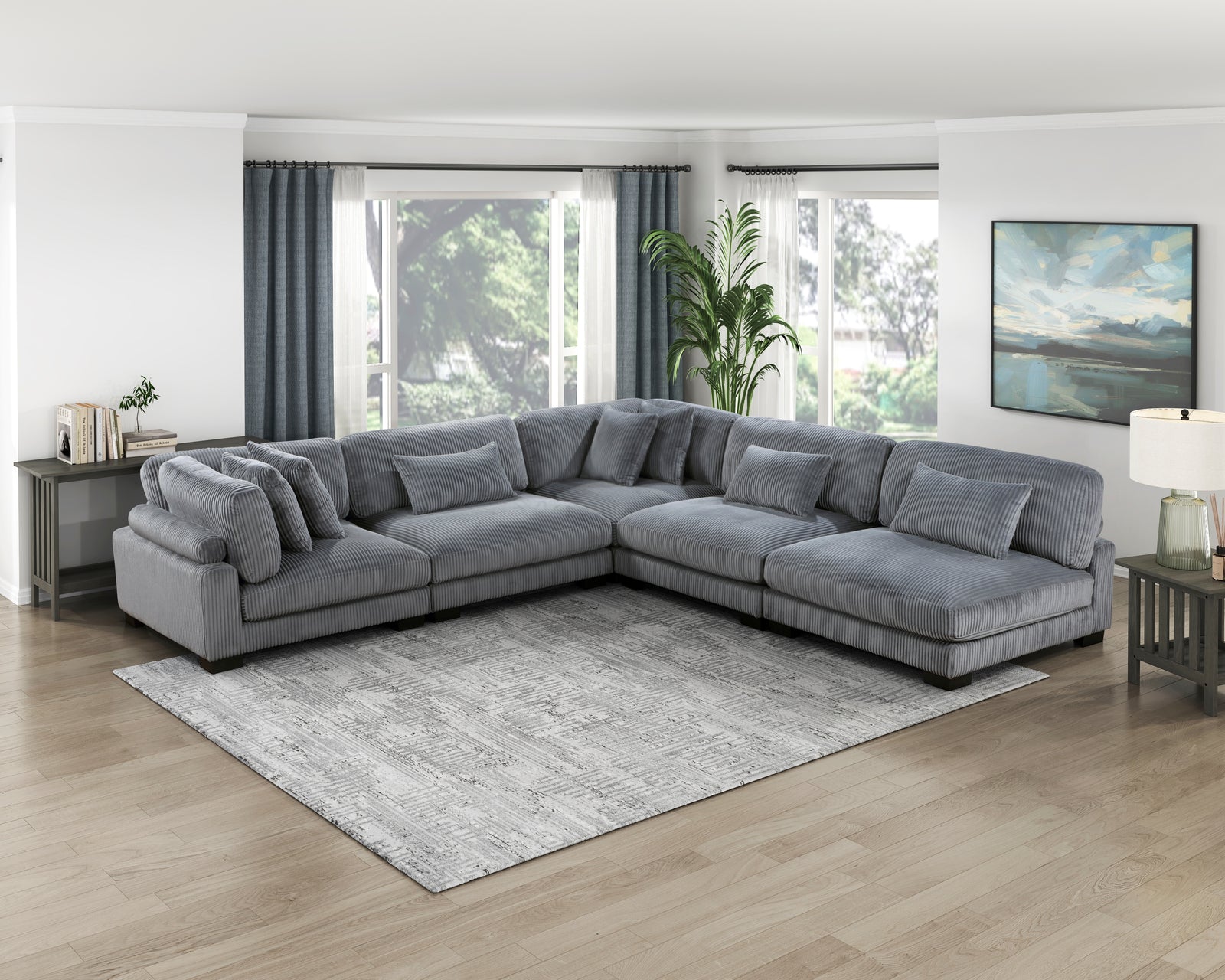 6PC MODULAR SECTIONAL WITH OTTOMAN