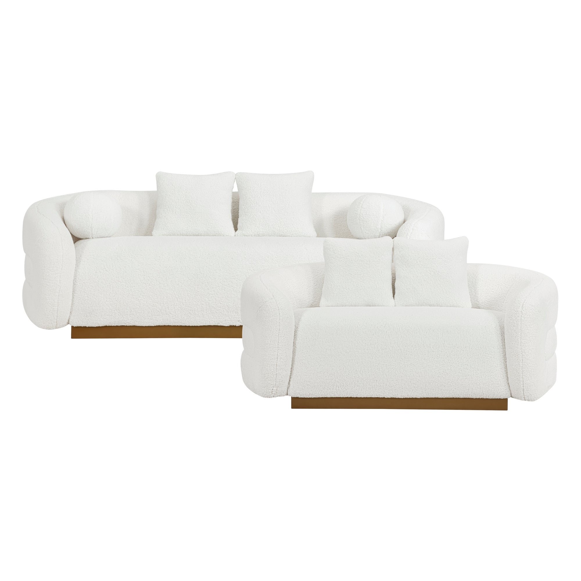 3PC SOFA SET - WHITE BOUCLE