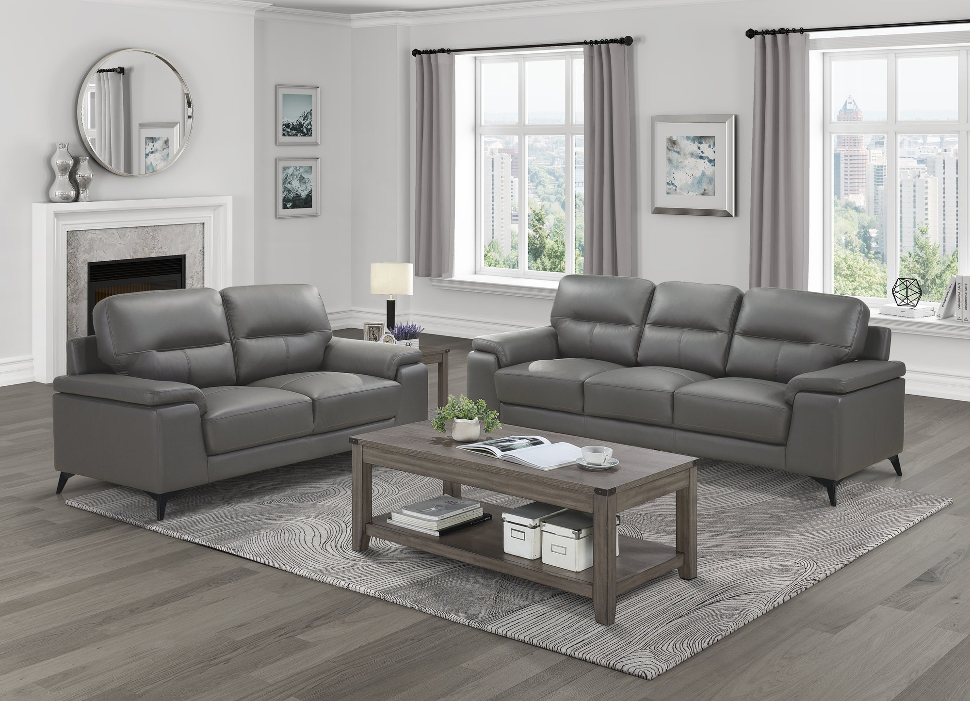 3PC LEATHER SOFA SET