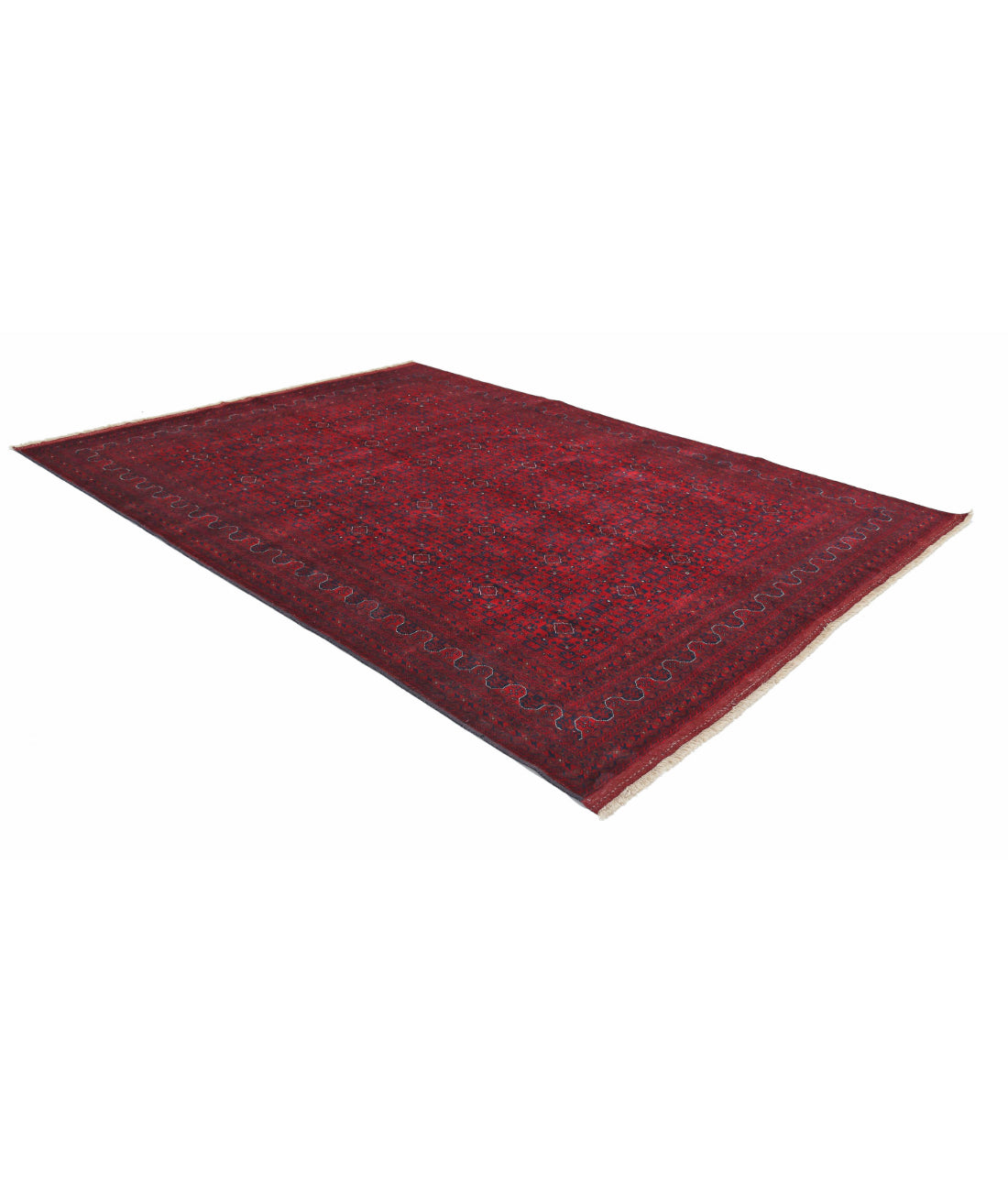 Hand Knotted Afghan Beljik Wool Rug - 8'2'' x 10'10'' 8'2'' x 10'10'' (245 X 325) / Red / Red