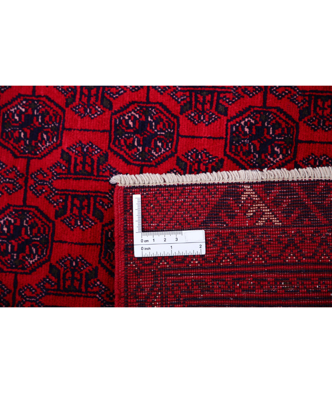 Hand Knotted Afghan Beljik Wool Rug - 6'6'' x 9'3'' 6'6'' x 9'3'' (195 X 278) / Red / Red