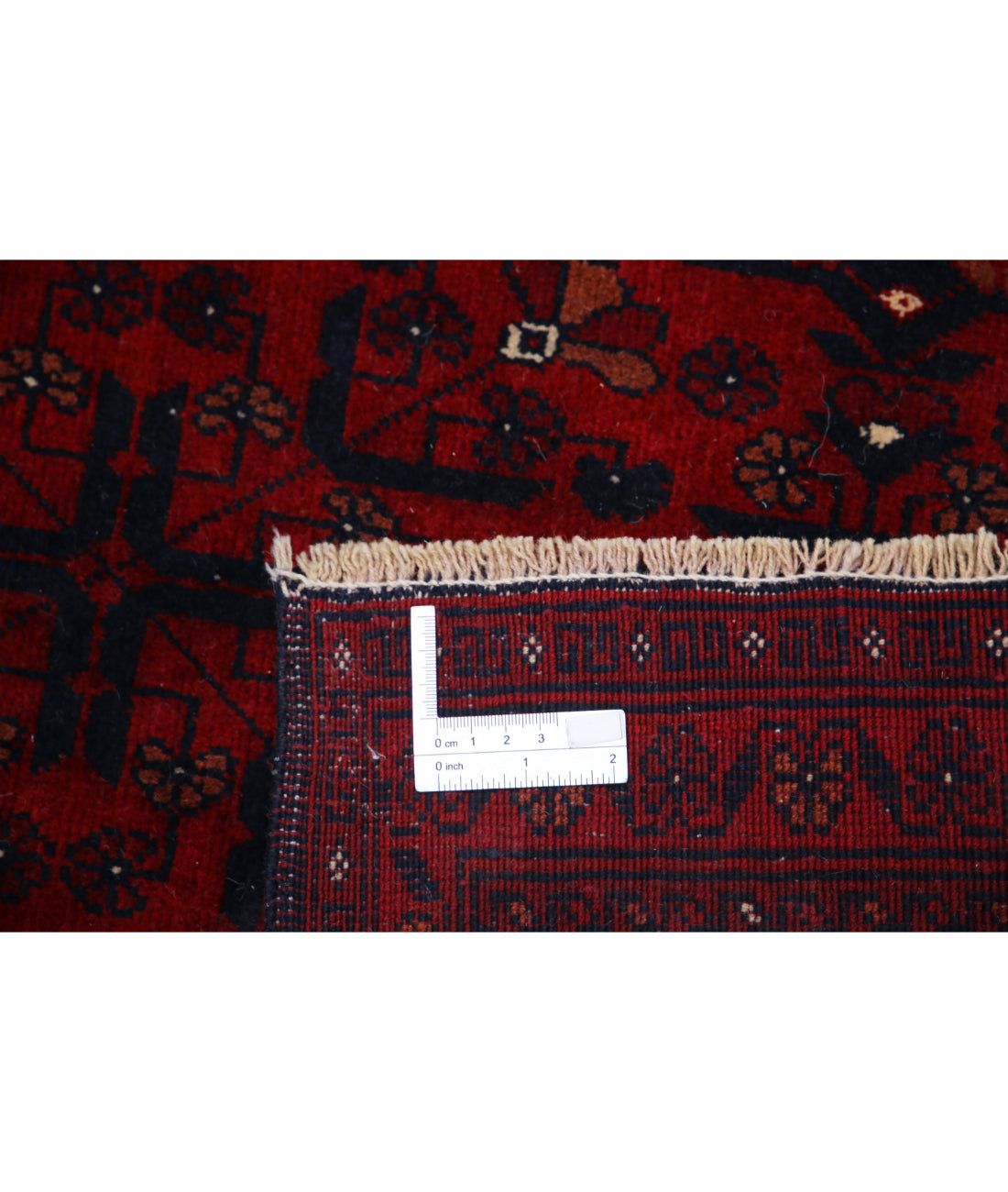 Hand Knotted Afghan Beljik Wool Rug - 6'7'' x 9'8'' 6'7'' x 9'8'' (198 X 290) / Red / Red