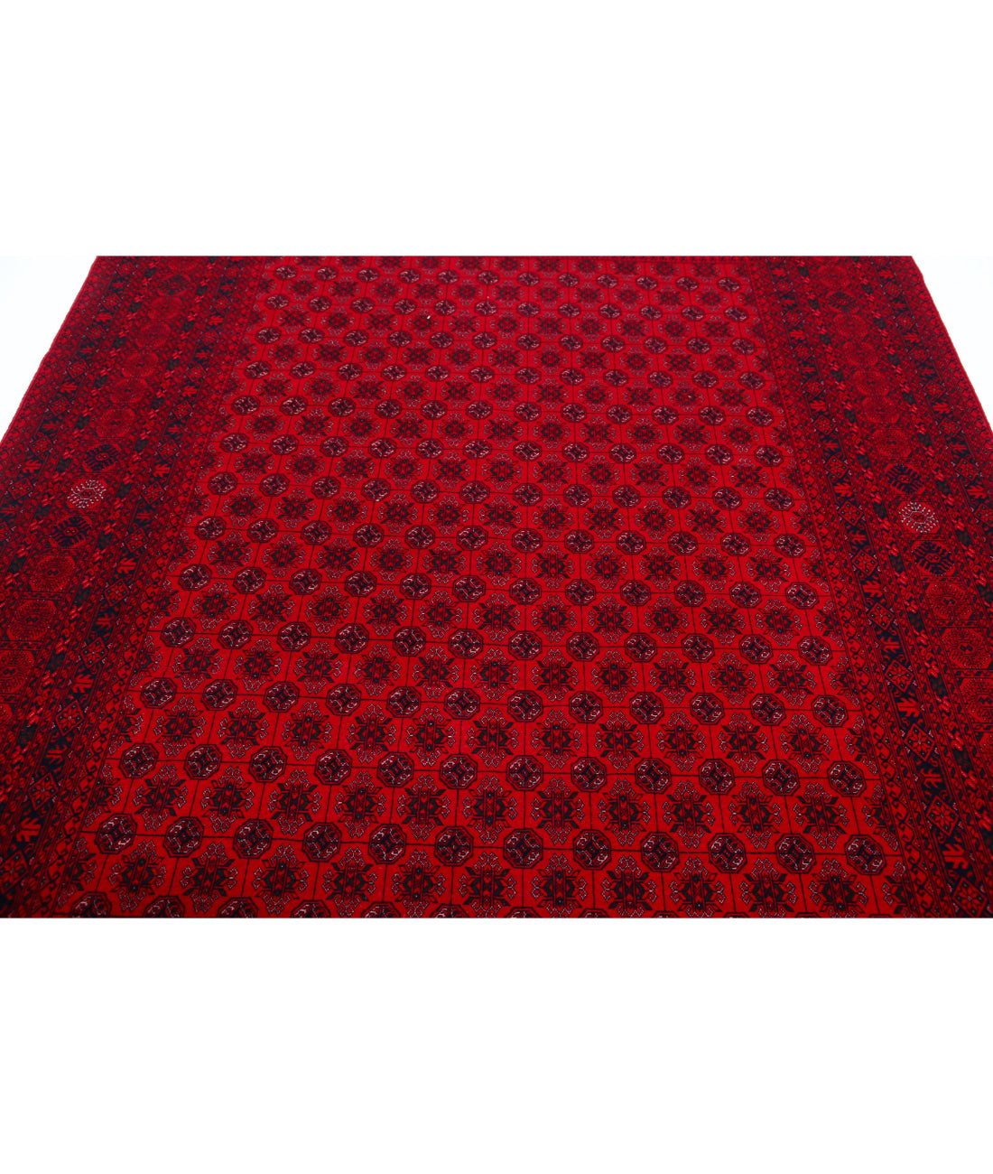 Hand Knotted Afghan Beljik Wool Rug - 6'6'' x 9'3'' 6'6'' x 9'3'' (195 X 278) / Red / Red