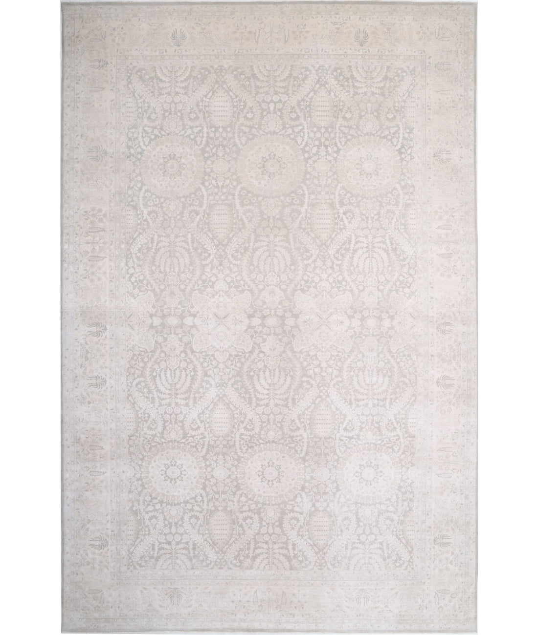 Hand Knotted Ariana Haji Jalili Wool Rug - 13&#39;8&#39;&#39; x 21&#39;3&#39;&#39; 13&#39;8&#39;&#39; x 21&#39;3&#39;&#39; (410 X 638) / Grey / Ivory