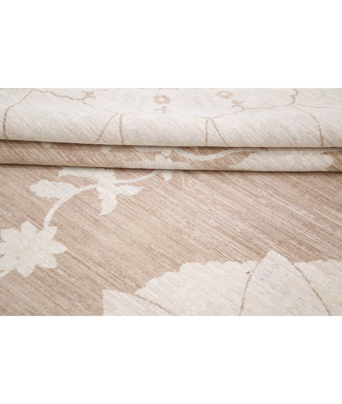 Hand Knotted Fine Serenity Wool Rug - 9'0'' x 11'11'' 9'0'' x 11'11'' (270 X 358) / Brown / Ivory