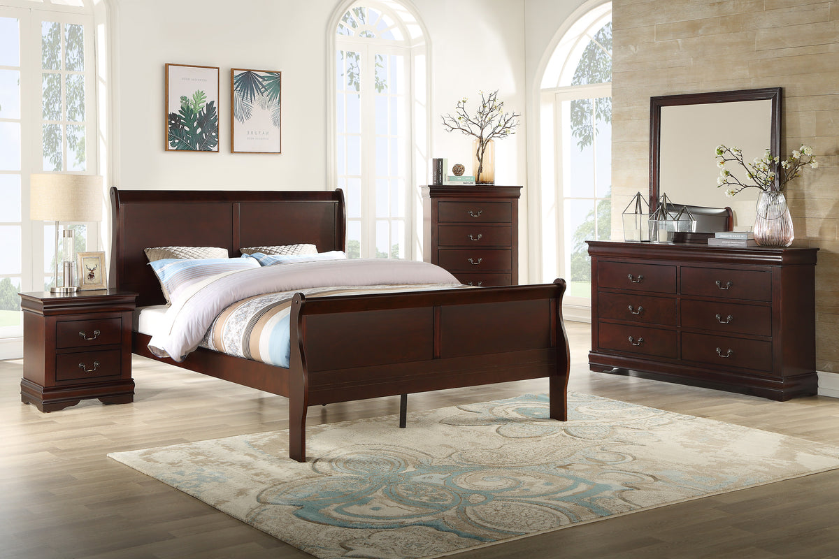 7PC PIERRE QUEEN BED SET - CHERRY