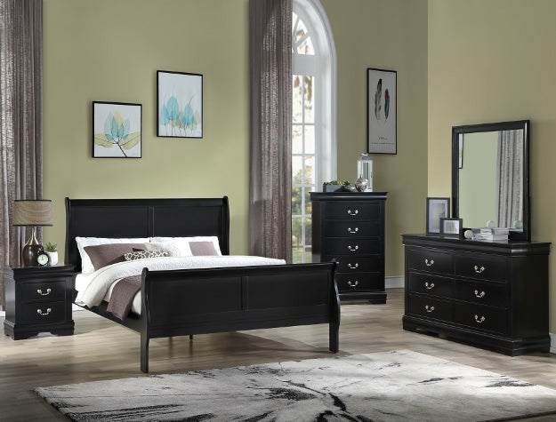 7PC PIERRE QUEEN BED SET - BLACK