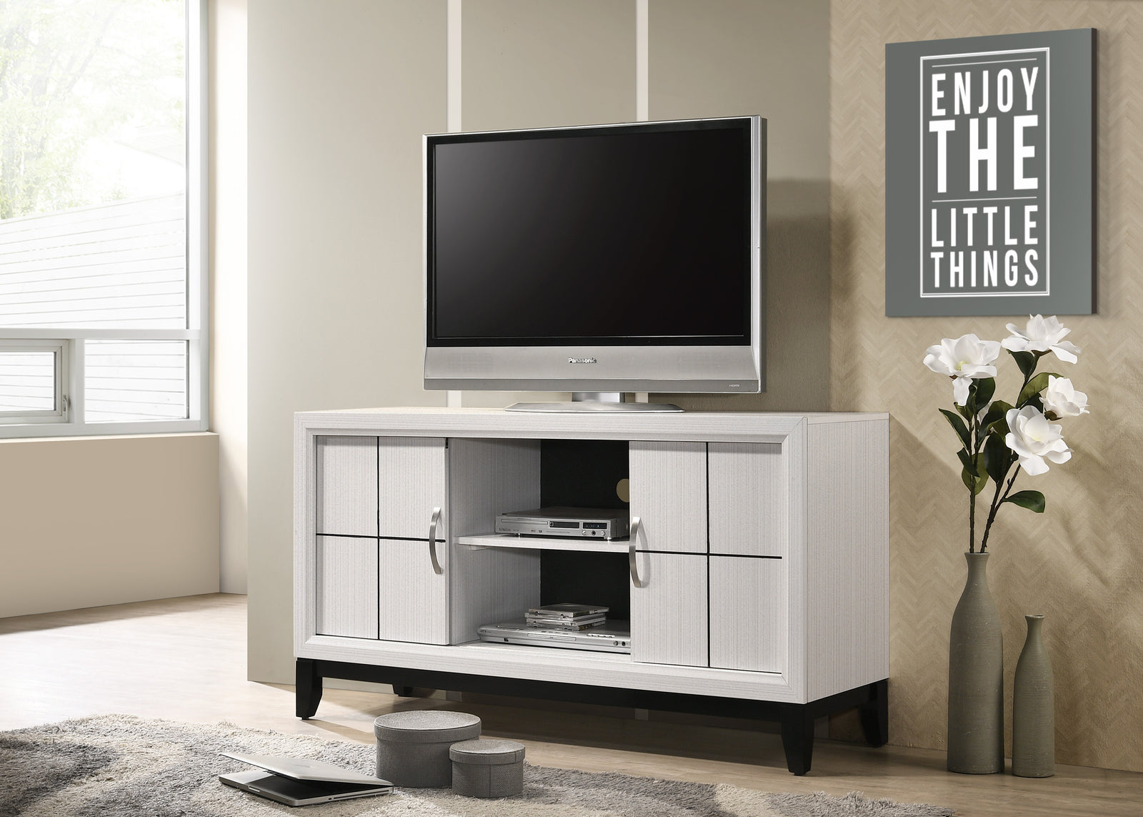 AKERSON TV STAND CHALK