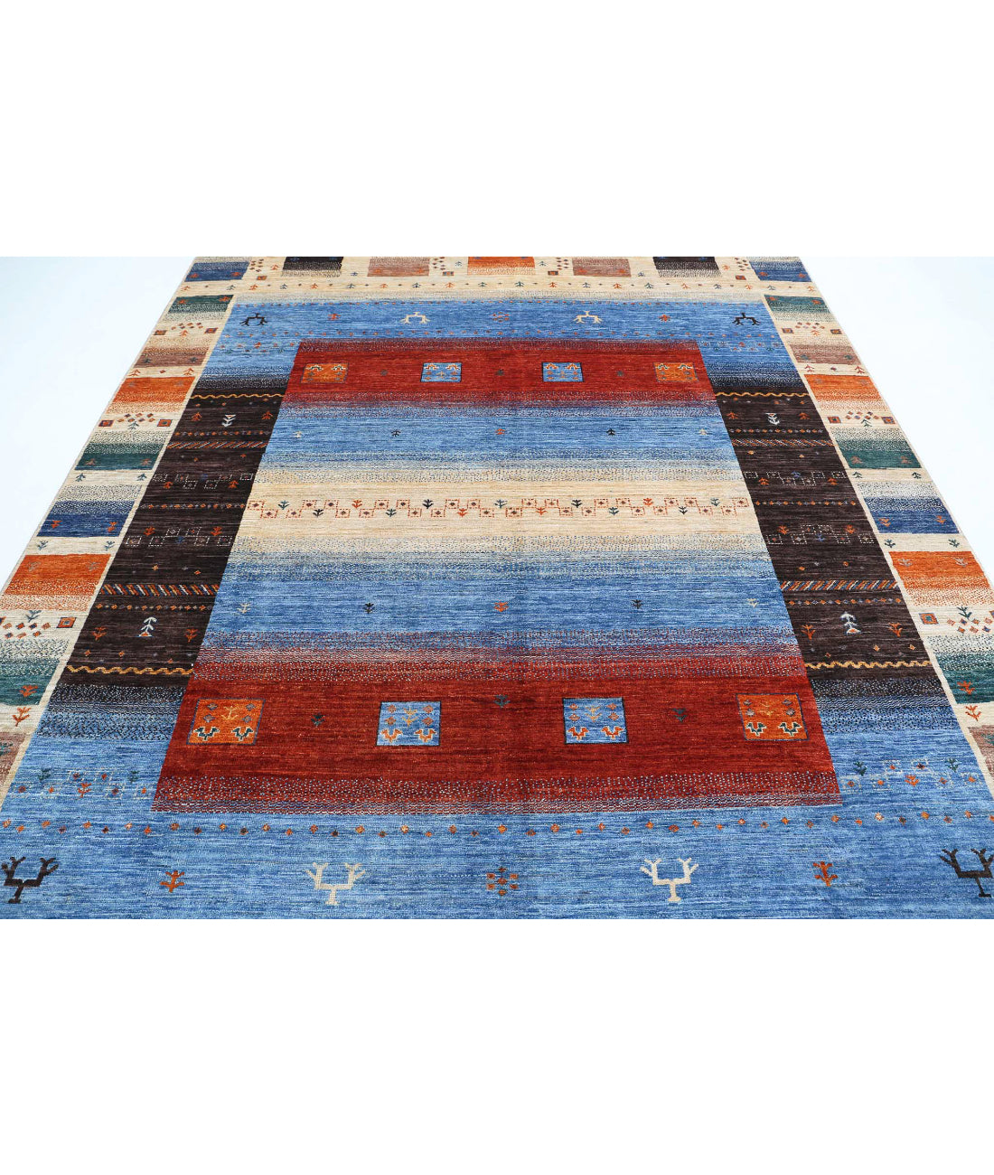 Hand Knotted Gabbeh Wool Rug - 8'2'' x 9'6'' 8'2'' x 9'6'' (245 X 285) / Multi / Multi