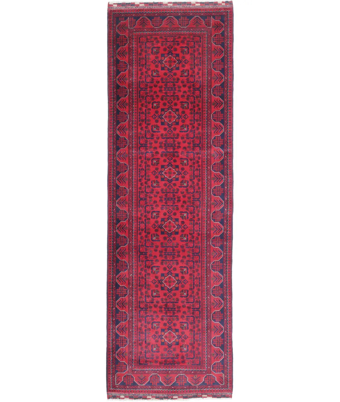 Hand Knotted Afghan Khamyab Wool Rug - 3&#39;0&#39;&#39; x 9&#39;10&#39;&#39;