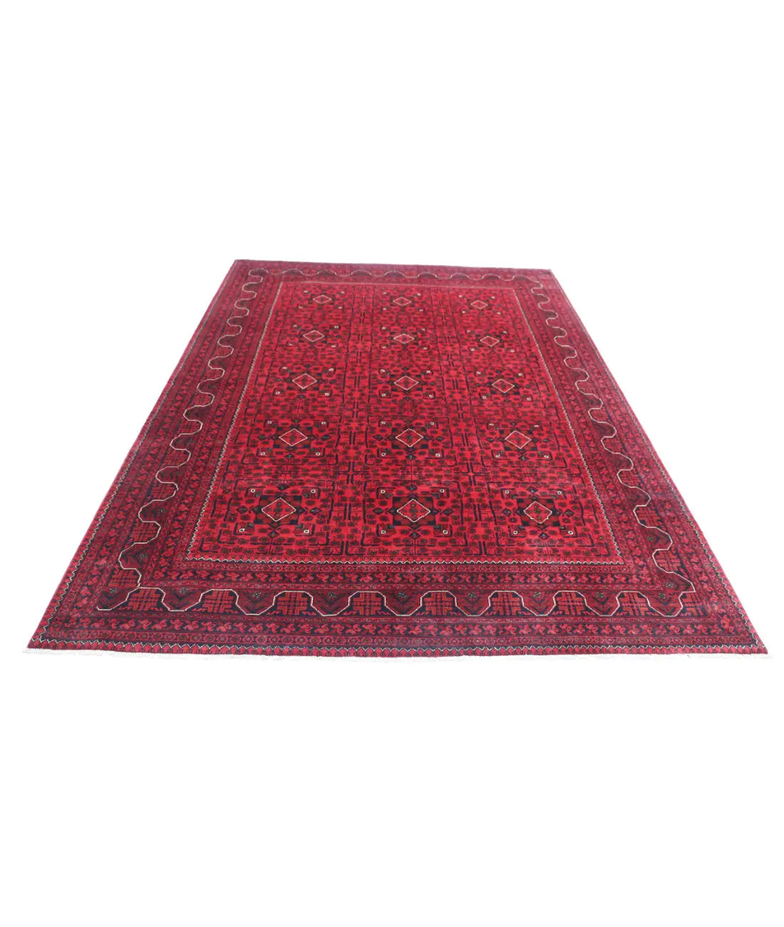 Hand Knotted Afghan Khamyab Wool Rug - 6'6'' x 9'5''