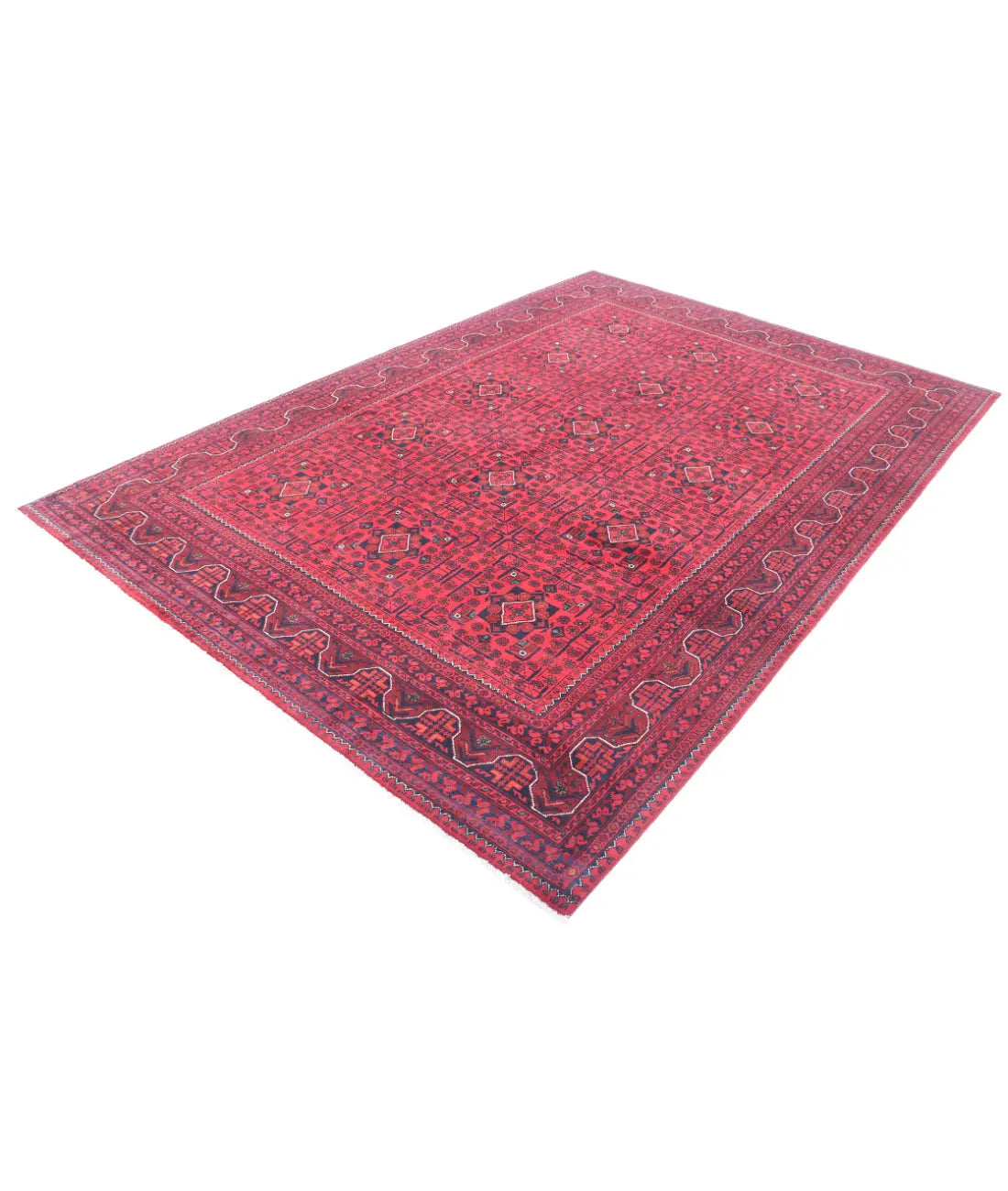 Hand Knotted Afghan Khamyab Wool Rug - 6'6'' x 9'5''