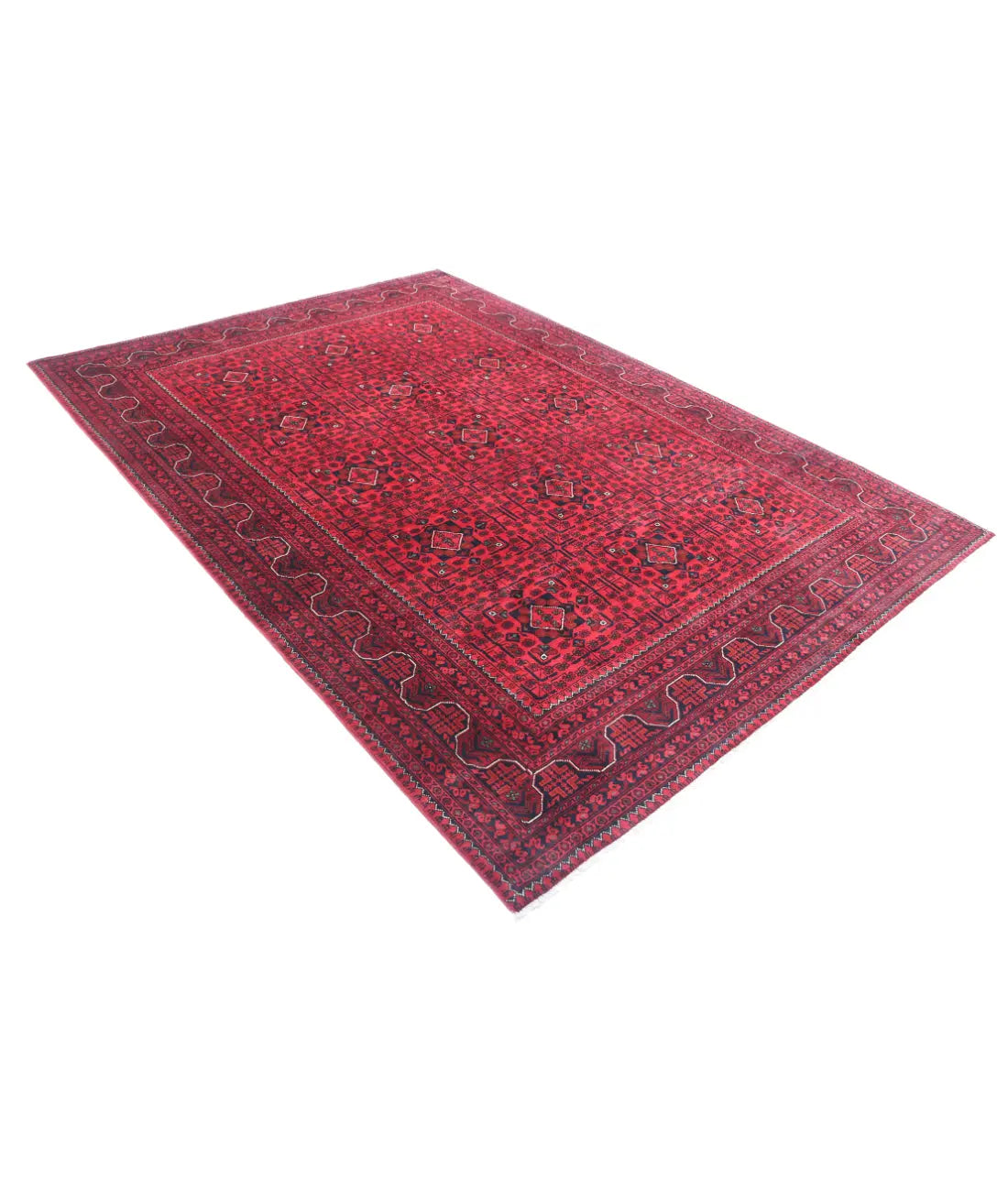 Hand Knotted Afghan Khamyab Wool Rug - 6'6'' x 9'5''