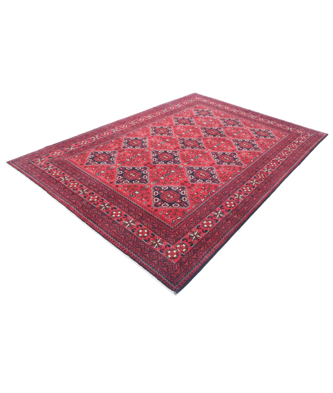 Hand Knotted Afghan Khamyab Wool Rug - 6'6'' x 9'6''