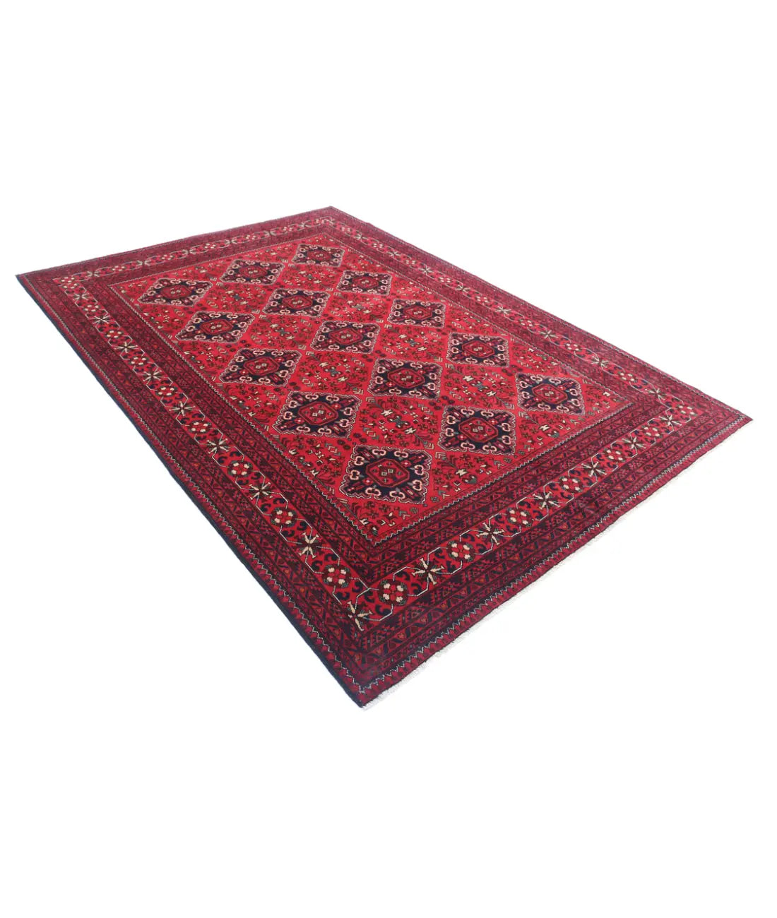 Hand Knotted Afghan Khamyab Wool Rug - 6'6'' x 9'6''