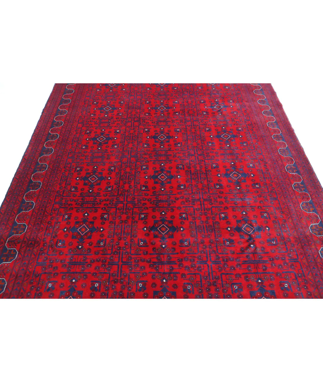 Hand Knotted Afghan Khamyab Wool Rug - 6'7'' x 9'8''