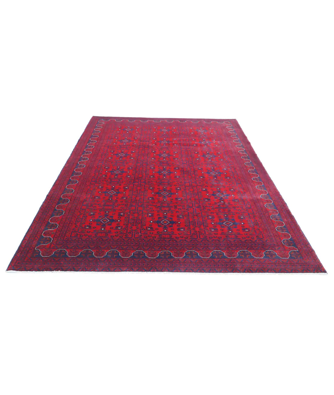 Hand Knotted Afghan Khamyab Wool Rug - 6'7'' x 9'8''