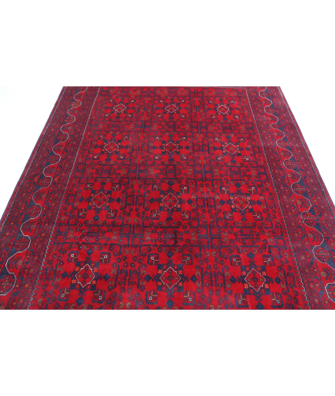 Hand Knotted Afghan Khamyab Wool Rug - 6'8'' x 9'4''