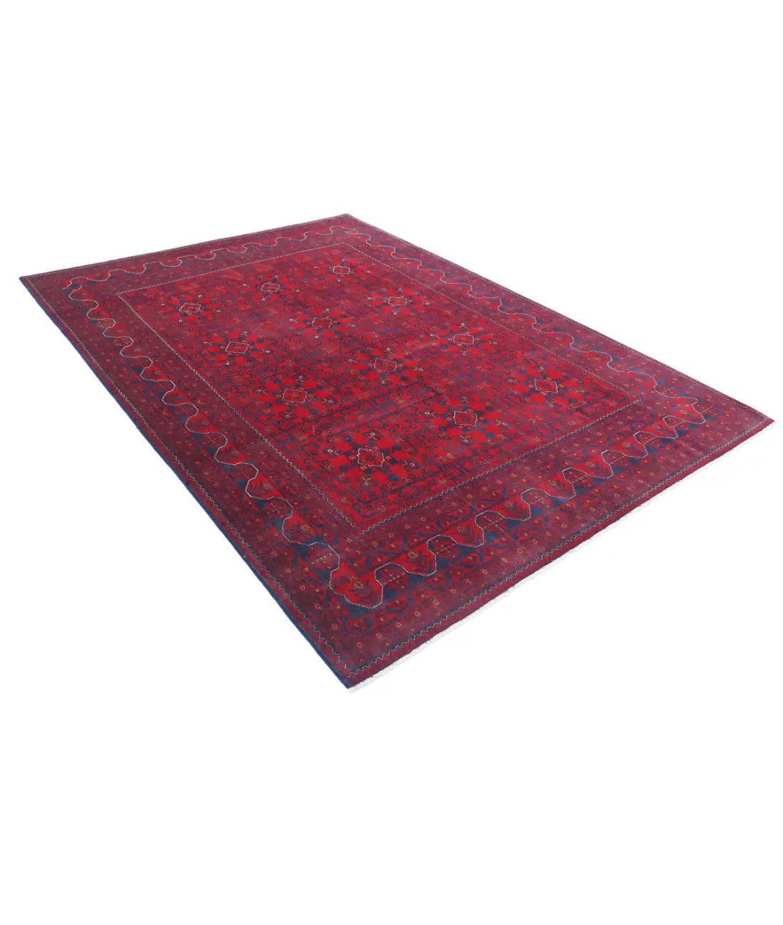 Hand Knotted Afghan Khamyab Wool Rug - 6'8'' x 9'4''