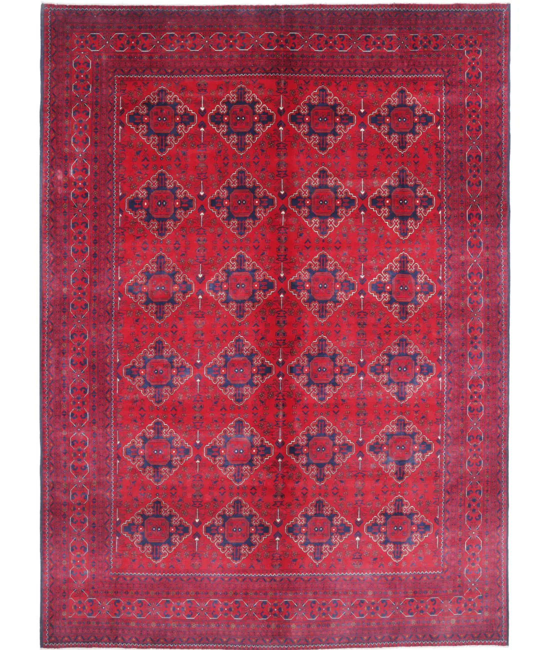 Hand Knotted Afghan Khamyab Wool Rug - 8&#39;0&#39;&#39; x 11&#39;3&#39;&#39;