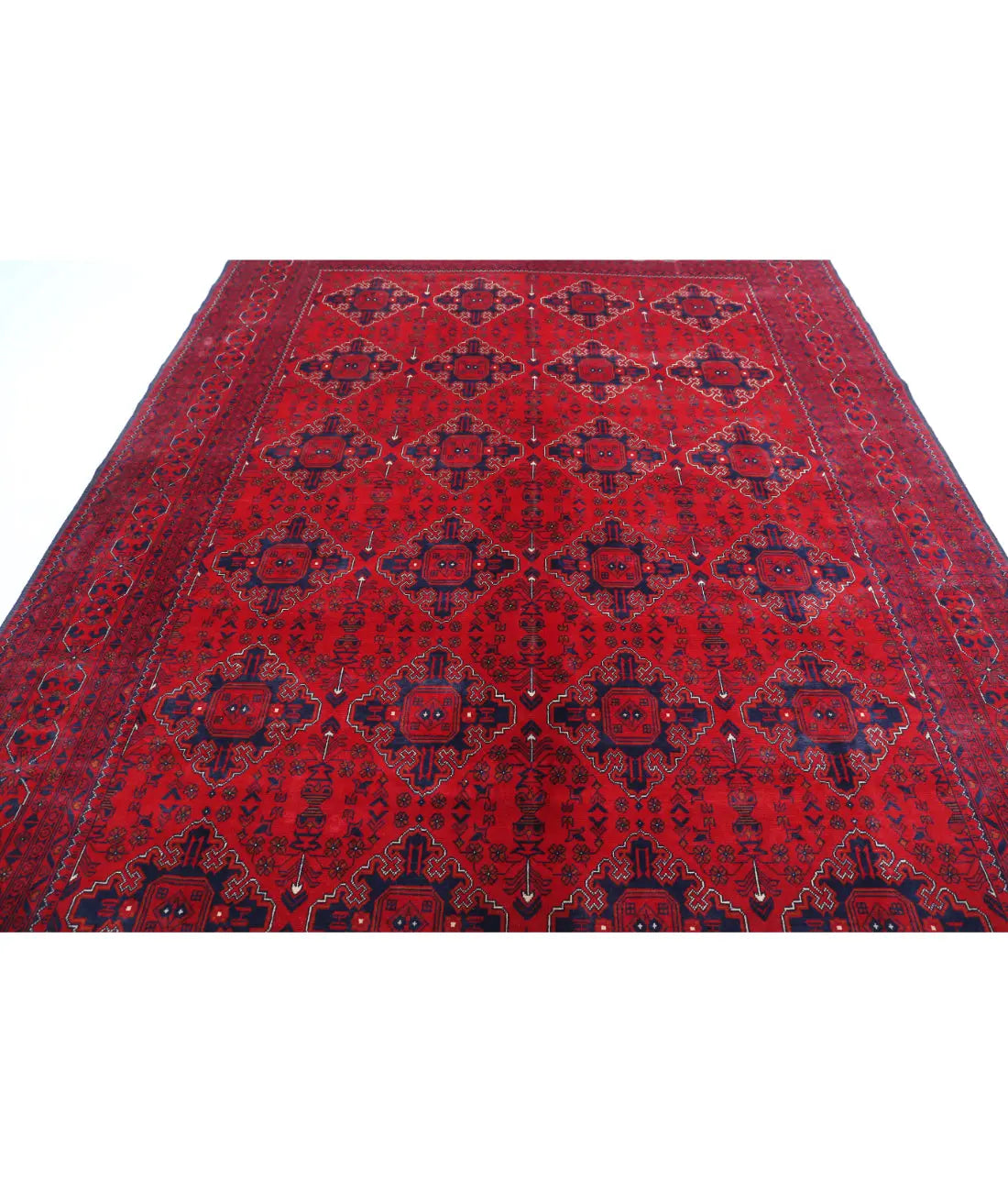 Hand Knotted Afghan Khamyab Wool Rug - 8'0'' x 11'3''