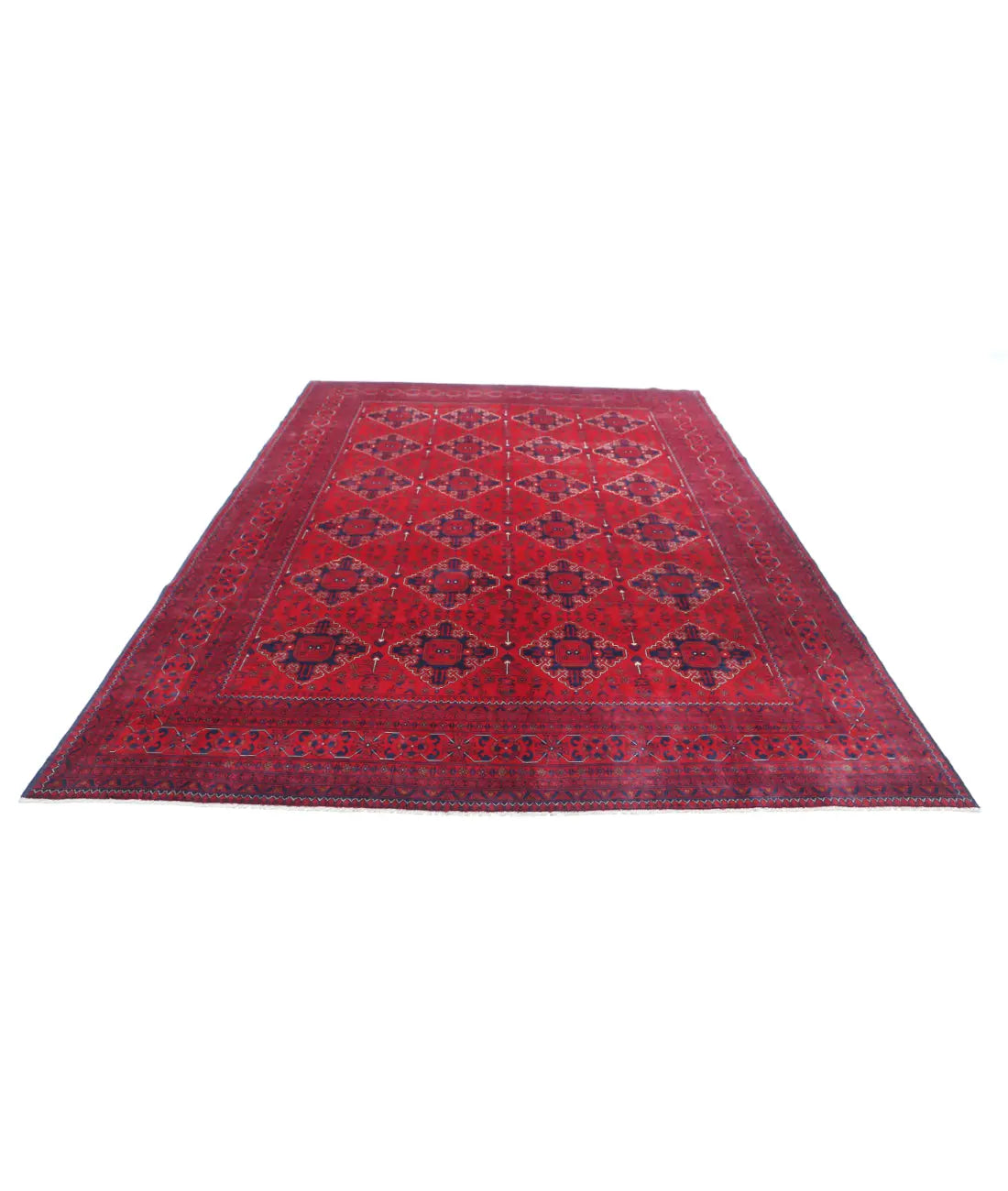 Hand Knotted Afghan Khamyab Wool Rug - 8'0'' x 11'3''