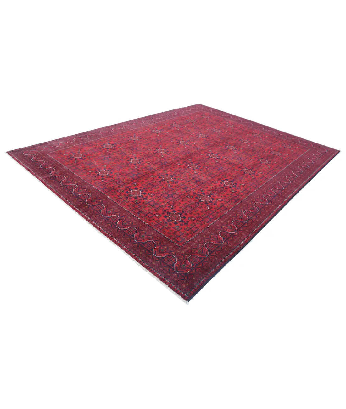 Hand Knotted Afghan Khamyab Wool Rug - 8'4'' x 11'3''