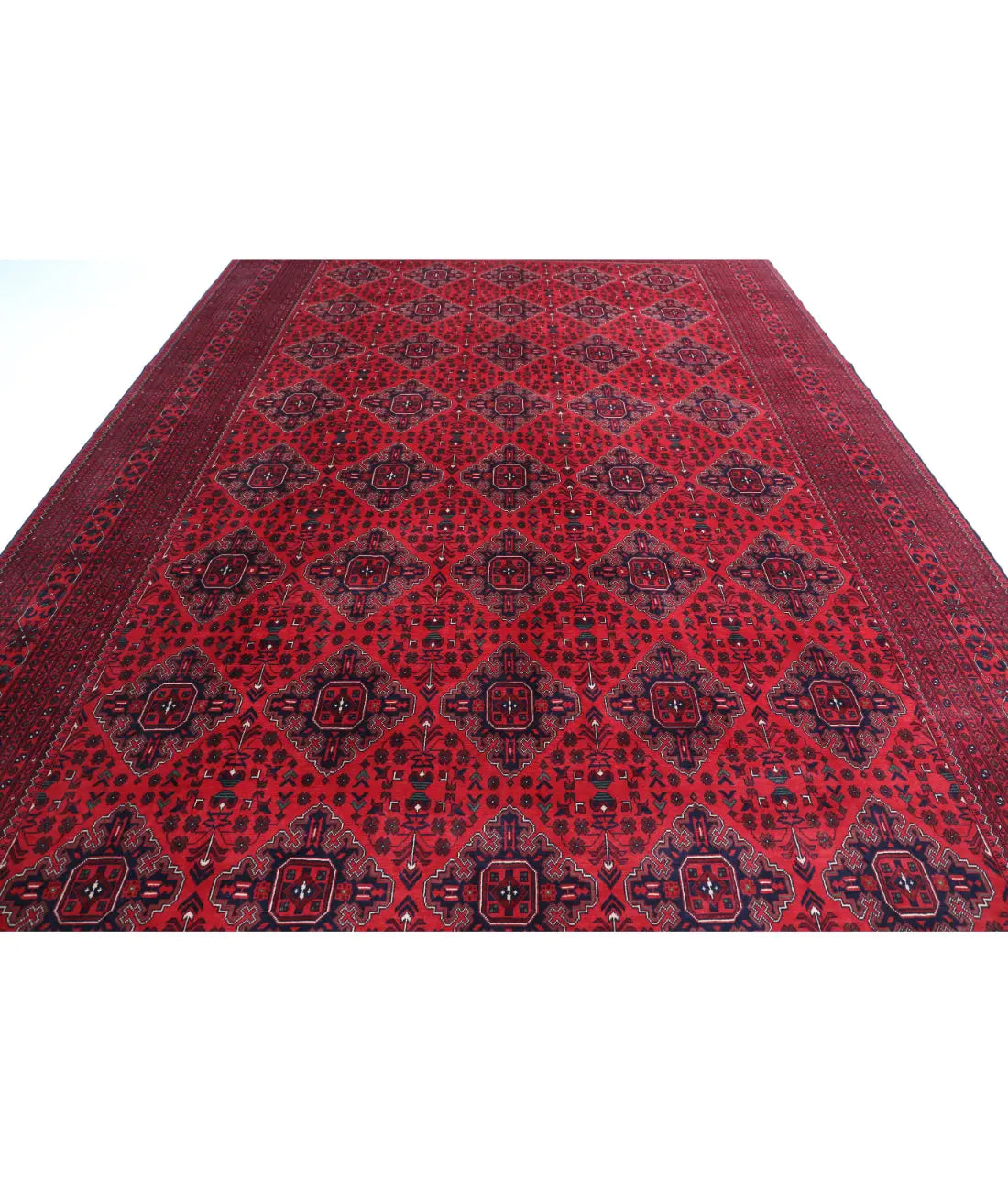 Hand Knotted Afghan Khamyab Wool Rug - 9'10'' x 16'1''