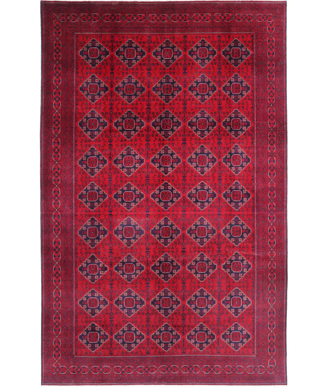 Hand Knotted Afghan Khamyab Wool Rug - 9&#39;8&#39;&#39; x 15&#39;6&#39;&#39;