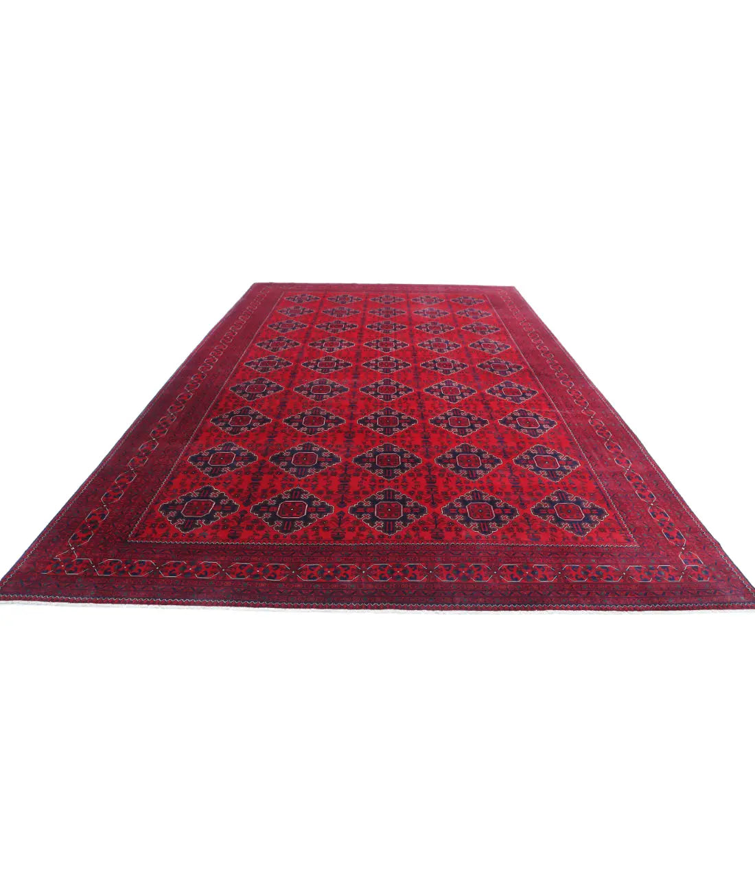 Hand Knotted Afghan Khamyab Wool Rug - 9'8'' x 15'6''