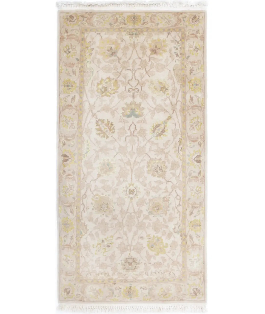 Hand Knotted Agra Kashan Wool Rug - 2&#39;0&#39;&#39; x 4&#39;1&#39;&#39;