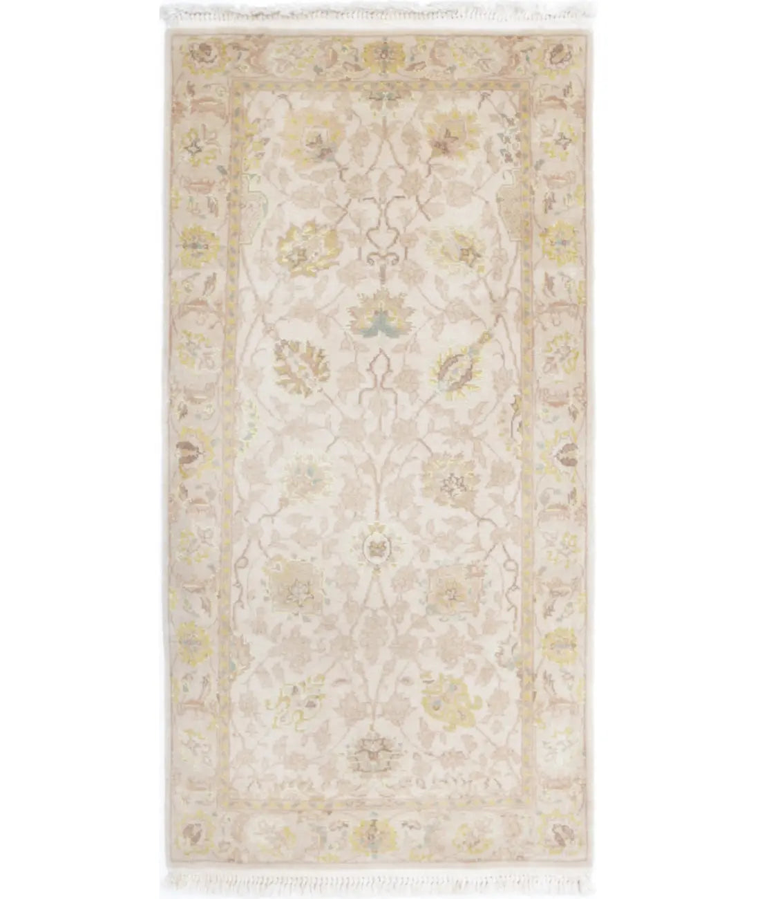 Hand Knotted Agra Kashan Wool Rug - 2'0'' x 4'1''