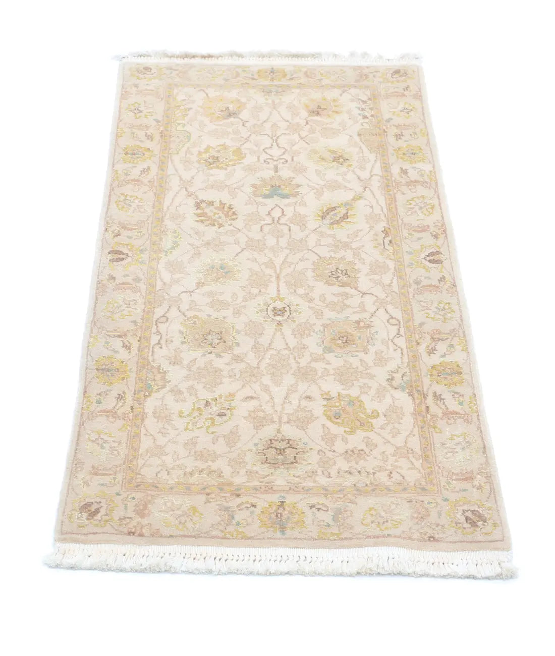 Hand Knotted Agra Kashan Wool Rug - 2'0'' x 4'1''