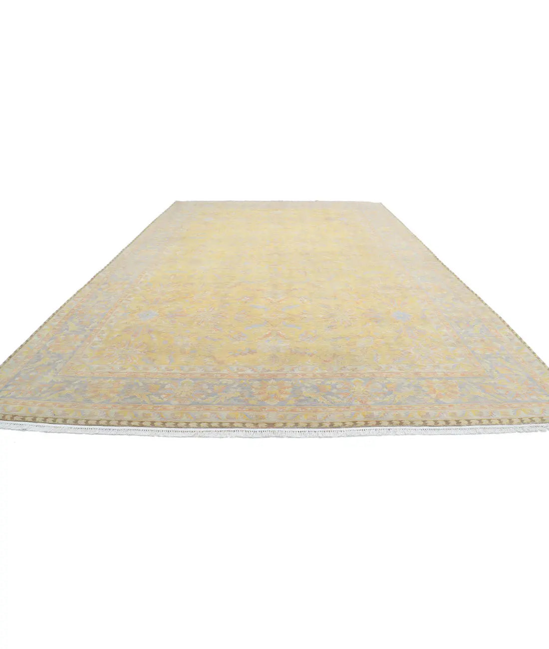Hand Knotted Agra Wool Rug - 12'0'' x 18'2''