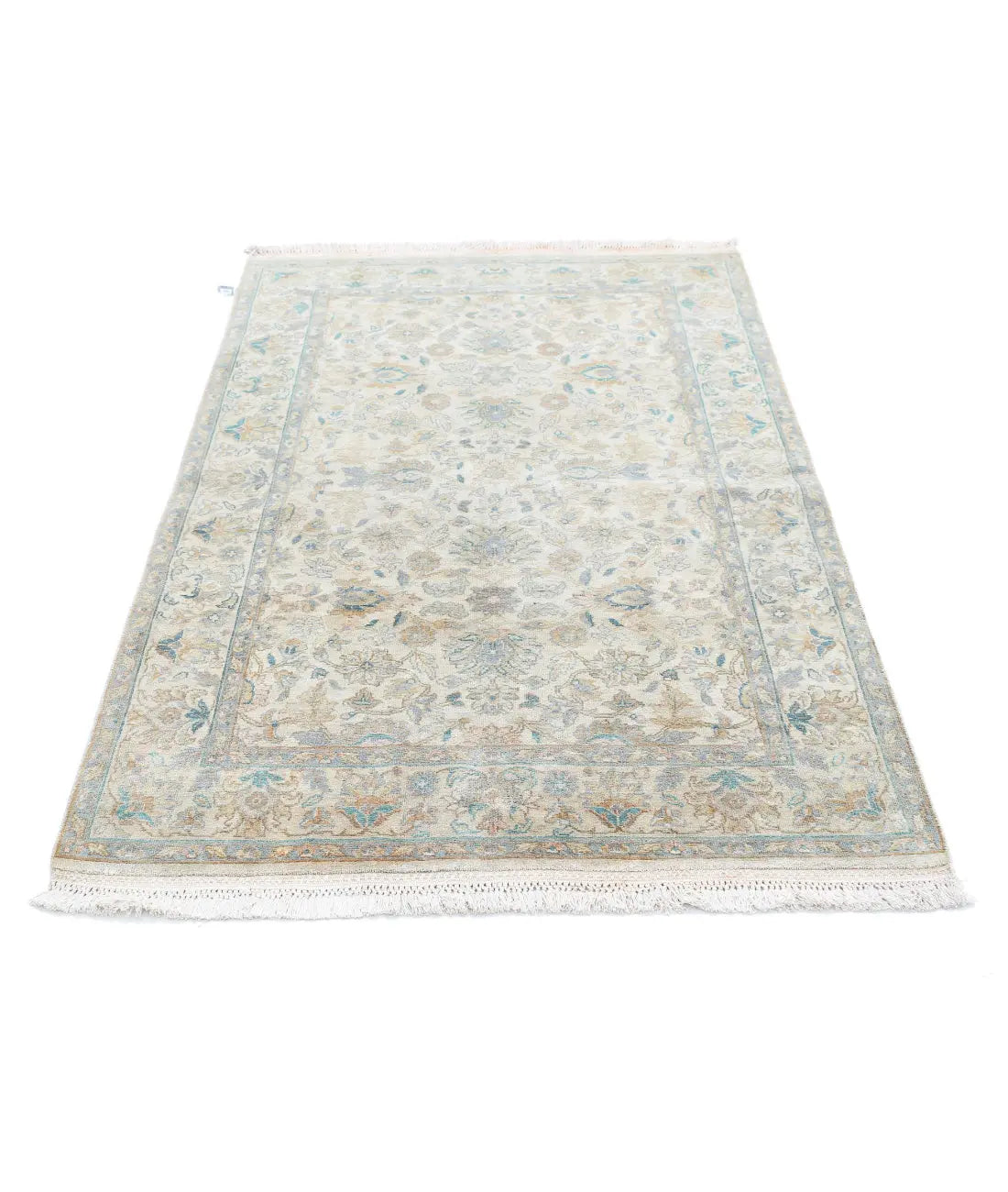 Hand Knotted Agra Wool Rug - 3'11'' x 6'0''