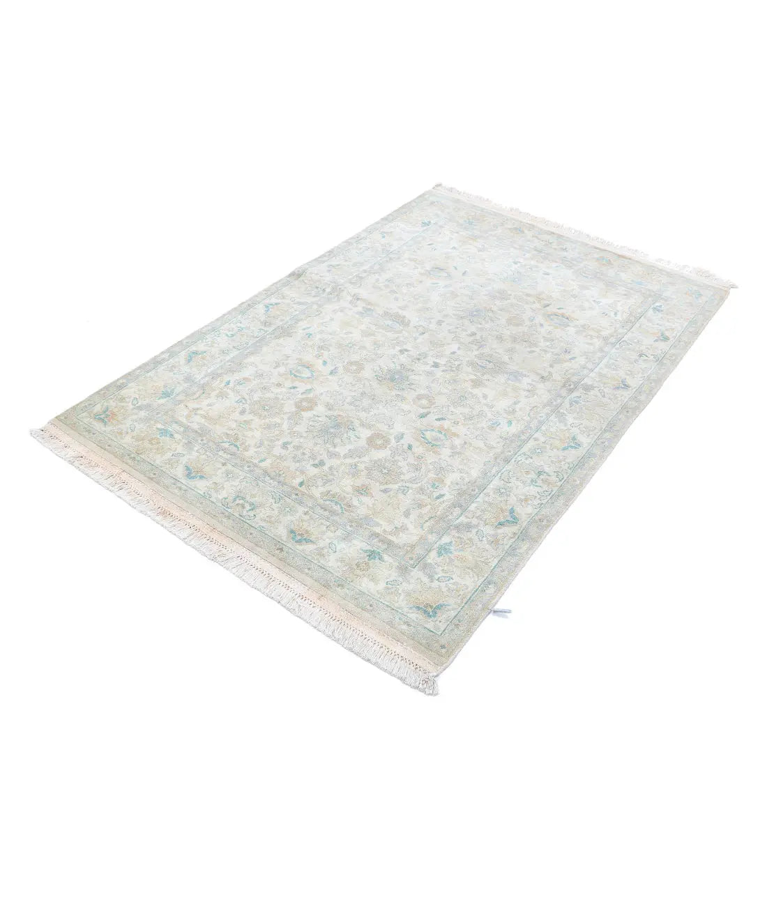 Hand Knotted Agra Wool Rug - 3'11'' x 6'0''