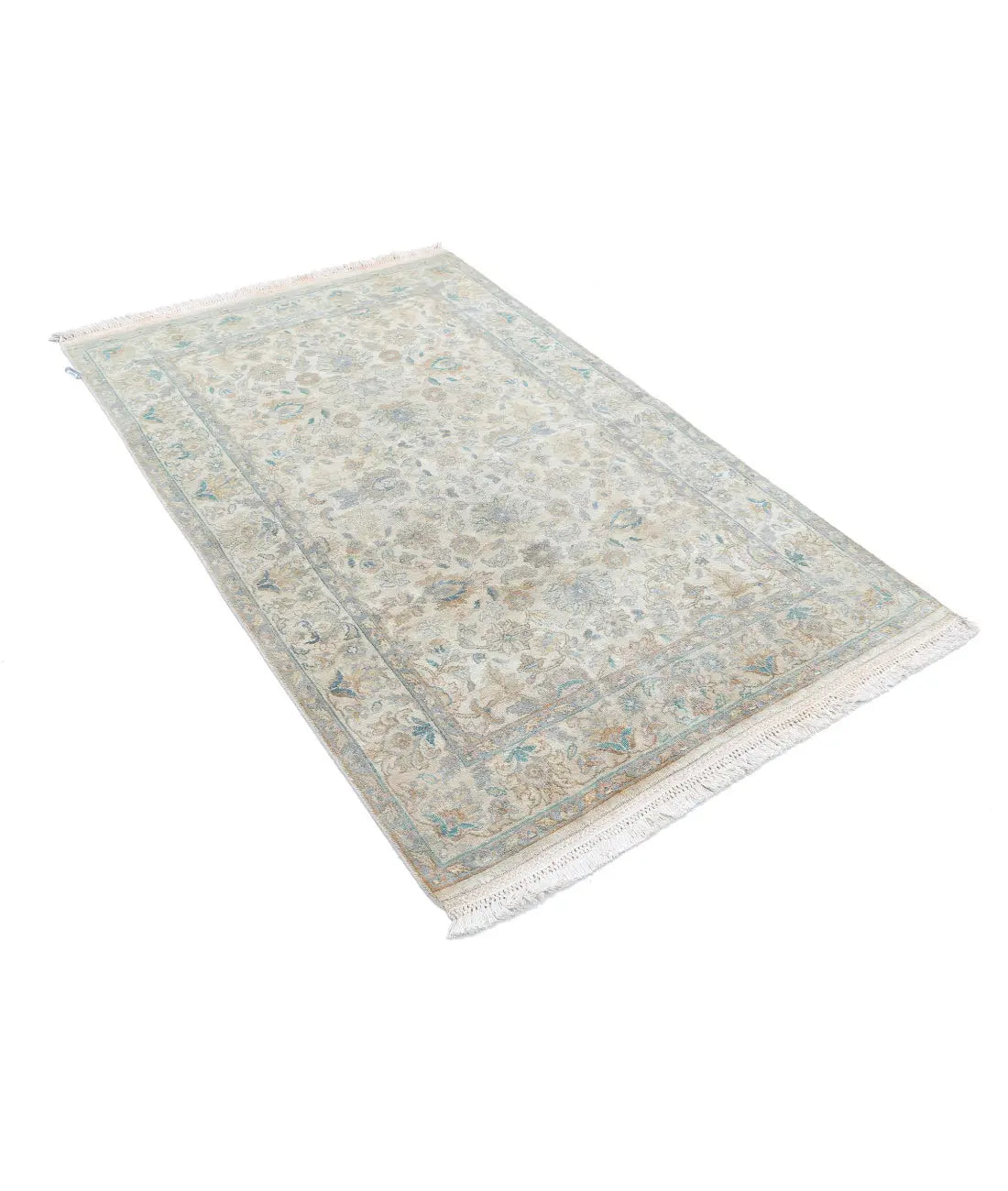 Hand Knotted Agra Wool Rug - 3'11'' x 6'0''