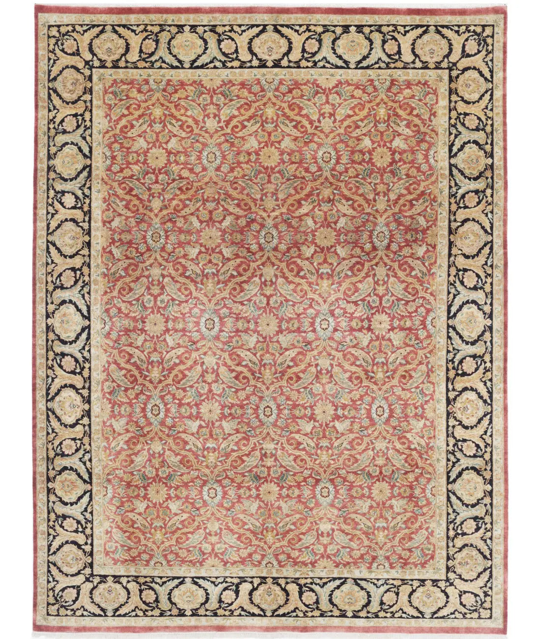 Hand Knotted Agra Wool Rug - 8&#39;10&#39;&#39; x 11&#39;8&#39;&#39;